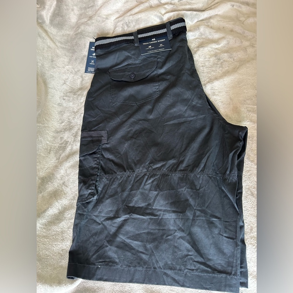Kenneth Cole Men's Cargo Shorts Size 46 Lightweight Stretch Steel Gray Tech